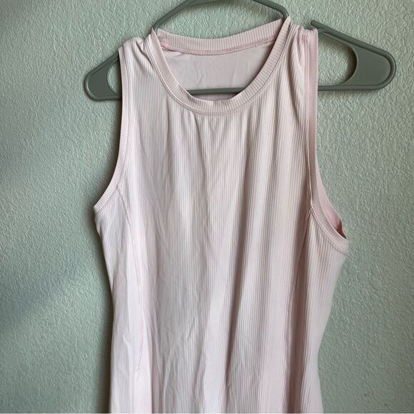 Lululemon All Aligned Ribbed Midi Dress Light Pink - Picture 6 of 9